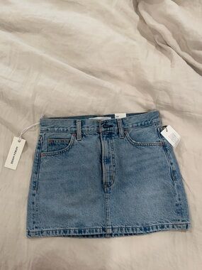 Denim Forum Light Wash Denim Mini Skirt